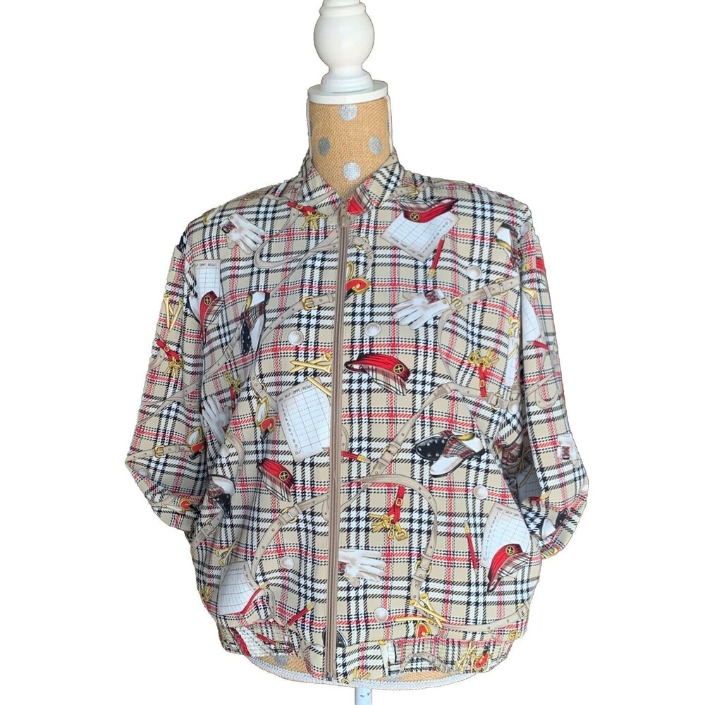 Tee Time Vintage Golf Snapshot Novelty Print Bomber Styled Jacket Small